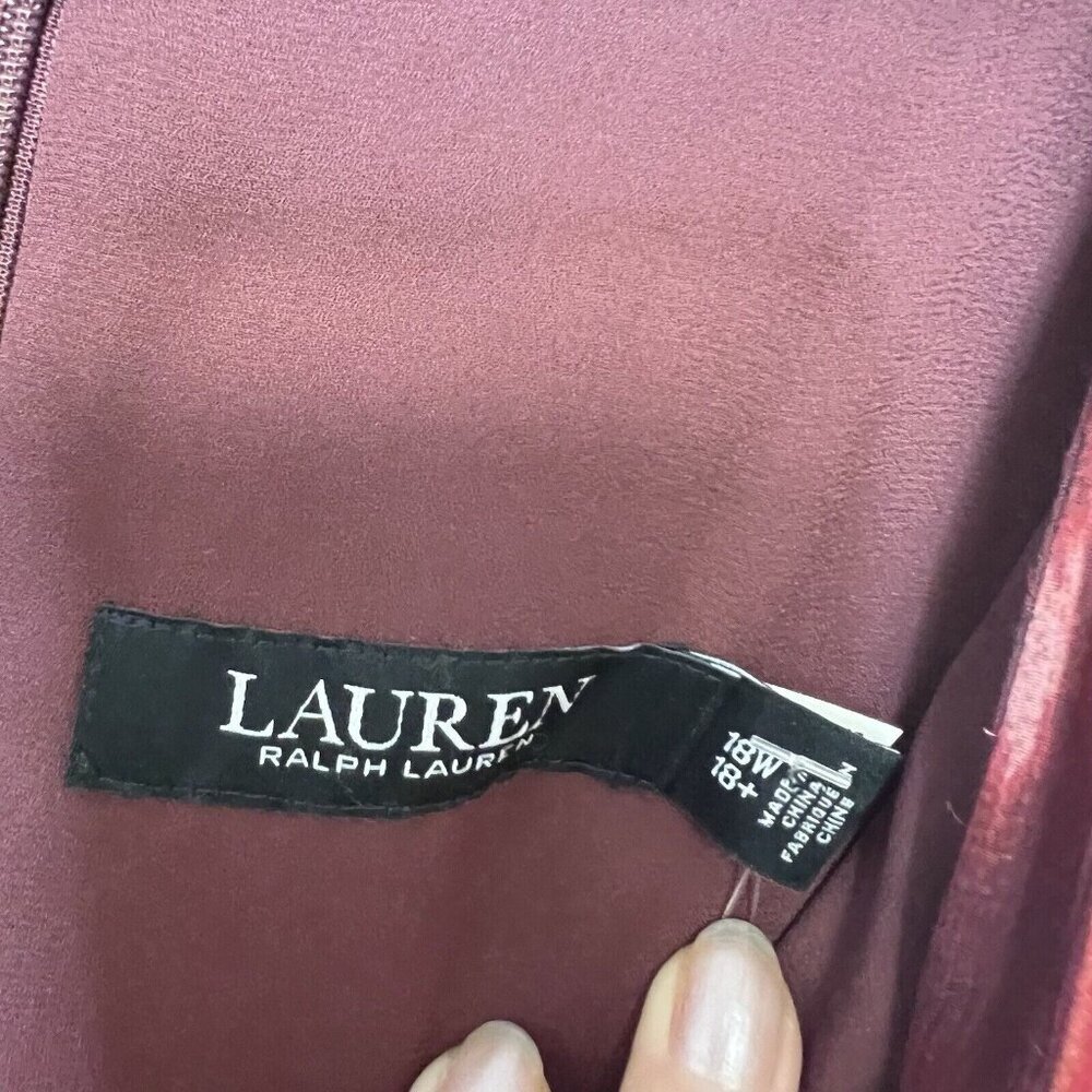 LAUREN Ralph Lauren Geo-Striped Georgette Halter Gown Maxi Dress Women's 18W NWT - Picture 6 of 12